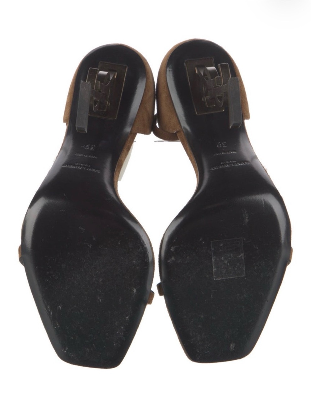 Saint Laurent Women's Opyum Suede Sandal Heels - Picture 5 of 15